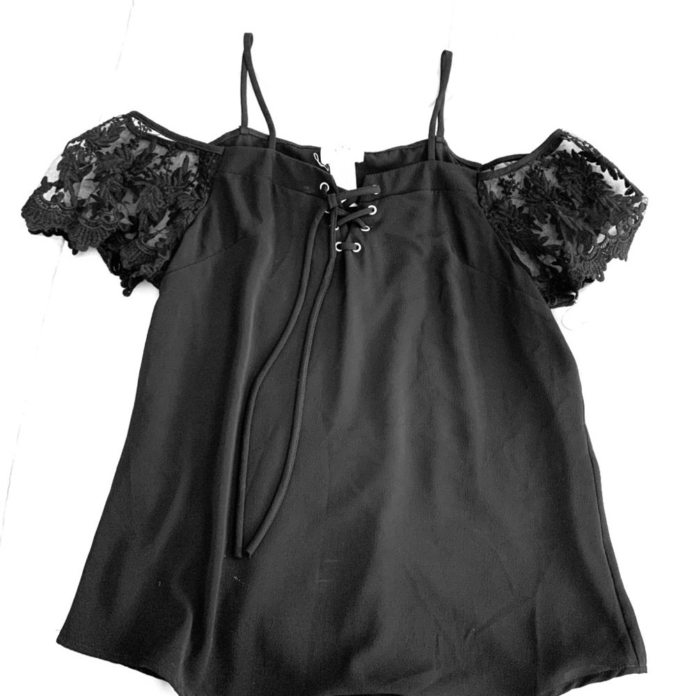 Black off the shoulder top